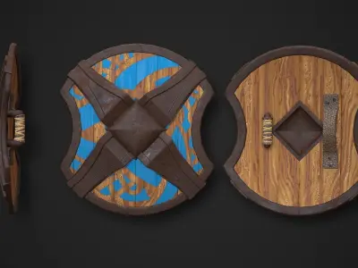 Round Shield04 Low-poly 3D model