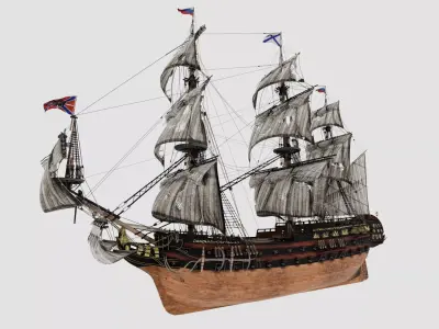 Battleship british galleon 3D model