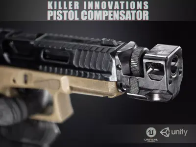 Killer innovations pistol compensator Low-poly 3D model
