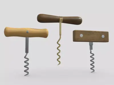 Corkscrew Pack Low-poly 3D model