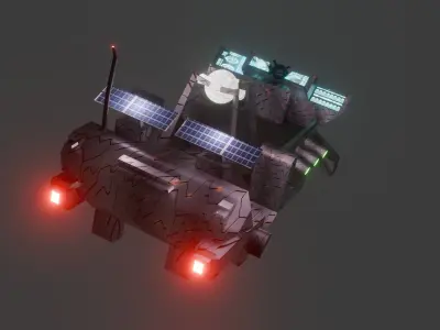 Spaceship- Energy Transporter Low-poly 3D model