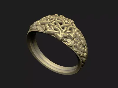 Pattern oak royal design luxury dynasty leaf seed acanthus 3D print model