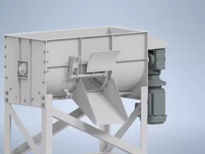 120L Industrial Ribbon Mixer - Complete CAD Design Package  3D model