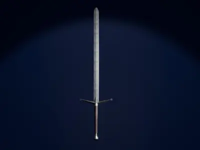 Claymore brush steel Free low-poly 3D model