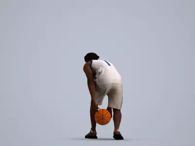 00483Aaron005 - Adult Black male crouching during exercise in 3D model