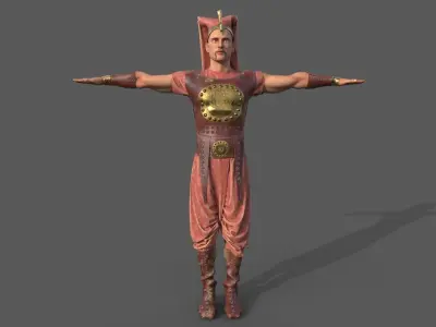 Medieval Ottoman Soldier 3d Model Low-poly 3D model