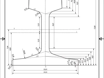 British Standard-EN13674 50E1 rail 3D model