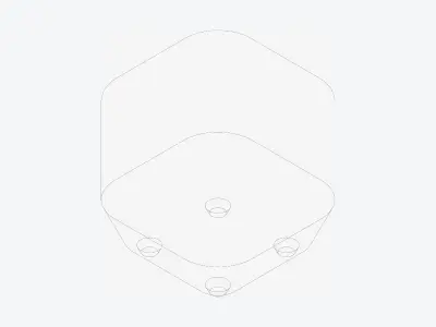 Seat - Ottoman - Simplicity - Square Low-poly 3D model