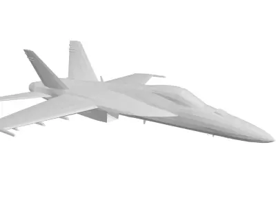military aircraft concept Low-poly 3D model