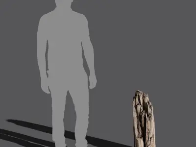  Tall Broken Splintered Stump Model 