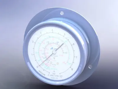 Manometer - compound pressure and vacuum gauge 3D model