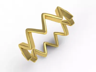 Antique Zig Zag Ring for Women 3D print model