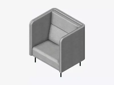 Seat - Sofa - Simplicity - Single - Type 1 Low-poly 3D model