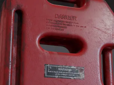 Old Plastic Jerry Can 10L   Low-poly 3D model Low-poly 3D model