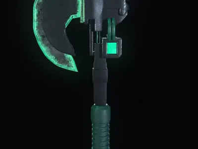 Sci-fi axe low poly Low-poly 3D model
