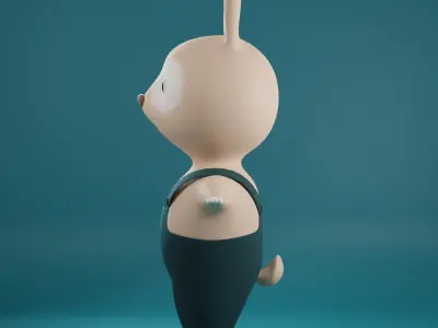 cartoon rabbit 3D model get