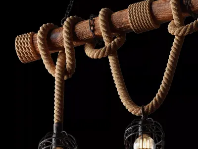 LITFAD Industrial Vintage Chandelier Birdcage Island Light 3D model