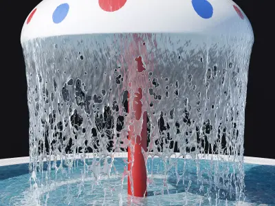 Water park mushroom fountains 3D model