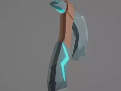 3d low poly simple ax Low-poly 3D model