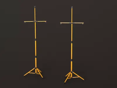Tripod Work Lamp Low-poly 3D model