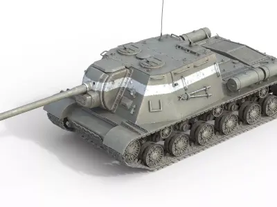 ISU 122 Self Propelled Gun Low-poly 3D model
