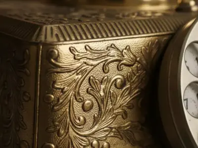 Vintage Brass Rotary Telephone 3D Model 3D model