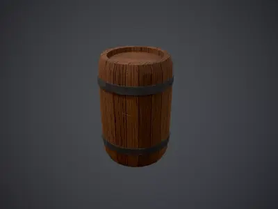 FREE Gameasset Barrel Free low-poly 3D model