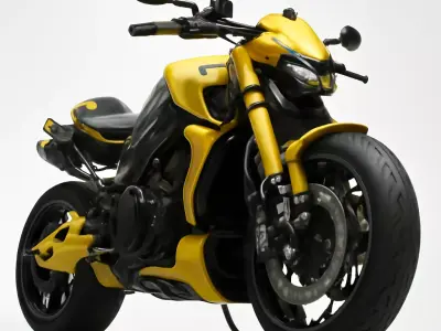 Urban Streetfighter High-Poly Concept Motorcycle 3D model