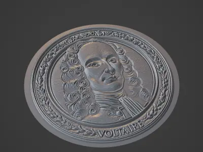 Voltaire Medallion 3D print model buy