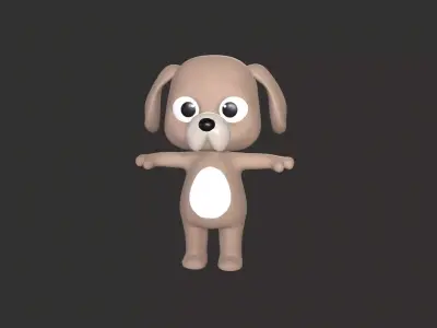 Cartoon 003 Character Dog Cute Low-poly 3D model