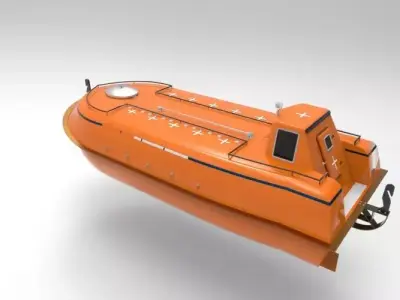 sloop boat Lifeboat 3D print model