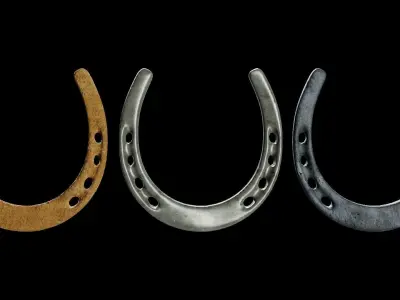 Horseshoe Collection stone cuff Low-poly 3D model