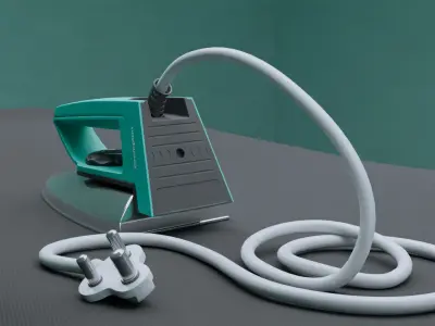 Electric Dry Iron 3D Model 3D model