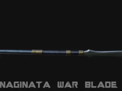 Naginata War Blade Low-poly 3D model
