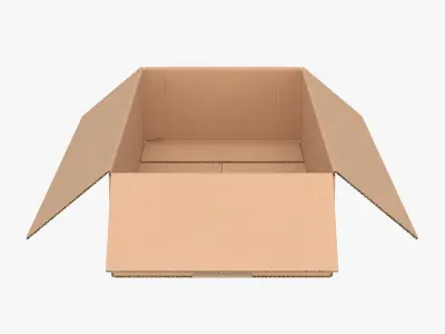 Cardboard Box 50x20x10 Open 3D model