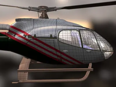 Helicopter - Low-poly 3D model