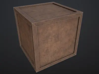 Wooden cargo box Low-poly 3D model