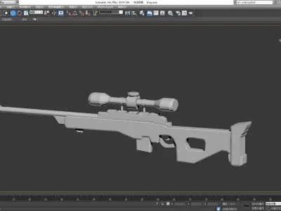 Sniper Rifle AWP Model  Low-poly 3D model