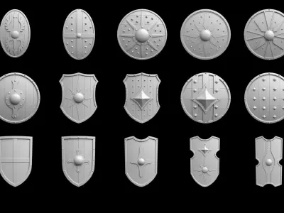 Shield Base Mesh Vol 3  Low-poly 3D model