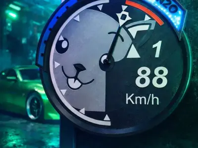 Tabby NFS Underground 2 Tachometer WALL CLOCK Design inspired 3D print model