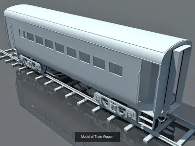 Coal Tender Train Cars 3D Model Pack