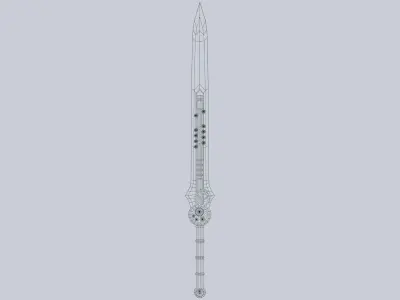 Steampunk blade Low-poly 3D model purchase