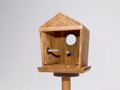 Realistic Wooden Birdhouse 3D Model 3D model