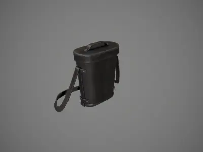 Black Leather Binocular Bag Low-poly 3D model