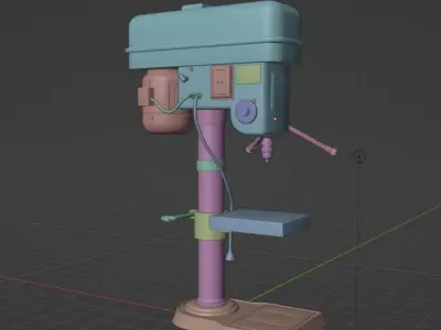 iron working machine Low-poly 3D model