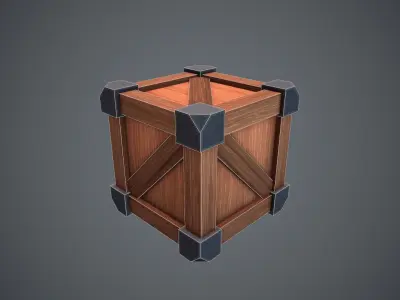 Box Stylized Low-poly 3D model
