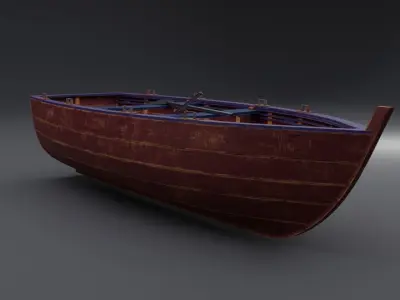 Wooden boat Free low-poly 3D model purchase