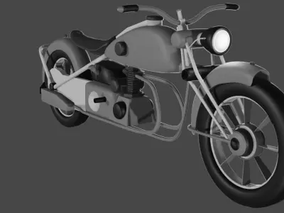 Black MotorCycle Low-poly 3D model