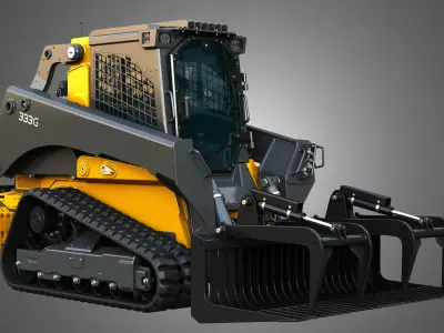 333G Compact Track Loader with Forestry Package - Rock Grapple 3D model