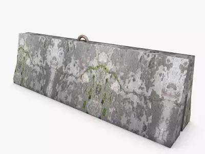 Road Concrete Barrier Low-poly 3D model